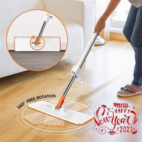 img 3 attached to 🧹 MASTERTOP 360 Spin Self Wringing Mop, Lazy Flip Flat Mop with 5 Reusable Refills, Wet & Dry Mop for Home Bathroom Kitchen Cleaning