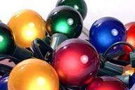 🎄 15-piece set of g50 multi satin globe christmas lights - green wire логотип