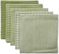 🪚 dii everyday kitchen collection assorted dishcloth set, 12x12, antique green - pack of 5 logo