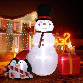 img 3 attached to 🎅 SOLEDI 6 FT Christmas Inflatables: Giant Snowman Penguin Outdoor Decorations with Built-in LED Lights - Xmas Blow up Snow Man Inflatable for Yard, Garden, Patio, Lawn Party Decor, Indoor Use