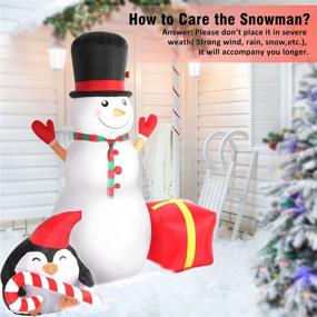 img 1 attached to 🎅 SOLEDI 6 FT Christmas Inflatables: Giant Snowman Penguin Outdoor Decorations with Built-in LED Lights - Xmas Blow up Snow Man Inflatable for Yard, Garden, Patio, Lawn Party Decor, Indoor Use