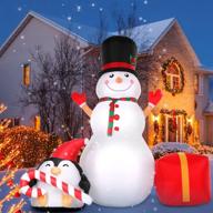 🎅 soledi 6 ft christmas inflatables: giant snowman penguin outdoor decorations with built-in led lights - xmas blow up snow man inflatable for yard, garden, patio, lawn party decor, indoor use логотип