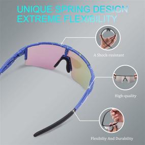 img 1 attached to BangLong Polarized Cycling Sunglasses with 3 Interchangeable Lenses for Men and Women - Ideal Sports Glasses for Running, Baseball, and More