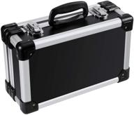 🔒 kodar aluminum toolbox hard case, 13.4" x 7.7" x 4.7" portable briefcase storage box with lock, ideal for workplace and home use, black logo
