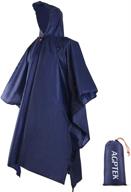 agptek adult rain ponchos with hood & 1 pouch for hiking and camping - reusable logo