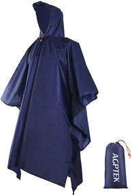 img 4 attached to AGPTEK Adult Rain Ponchos with Hood & 1 Pouch for Hiking and Camping - Reusable