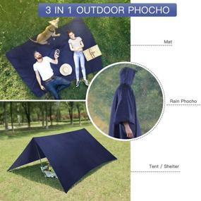 img 2 attached to AGPTEK Adult Rain Ponchos with Hood & 1 Pouch for Hiking and Camping - Reusable