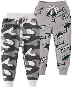 img 4 attached to 🦖 Dino-themed Azalquat Toddler Jogging Sweatpants: Stylish Boys' Clothing for Active Kids