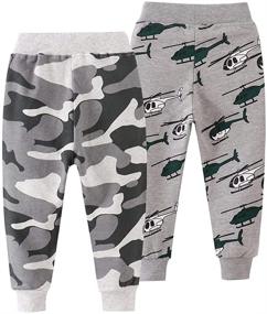 img 3 attached to 🦖 Dino-themed Azalquat Toddler Jogging Sweatpants: Stylish Boys' Clothing for Active Kids