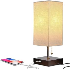 img 4 attached to 🔌 Brightech Grace LED USB Bedside Table & Desk Lamp: Modern Soft Ambient Light & Functional USB Port - Havana Brown