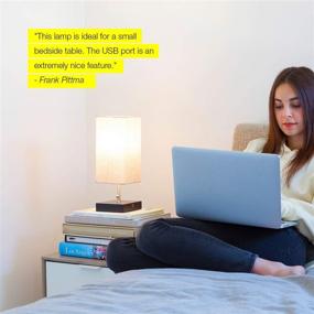 img 2 attached to 🔌 Brightech Grace LED USB Bedside Table & Desk Lamp: Modern Soft Ambient Light & Functional USB Port - Havana Brown