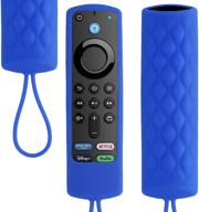 🔵 dark blue silicone remote cover case with lanyard for alexa voice remote 2nd & 3rd gen control - compatible with firetv stick 4k max 2021, firetv stick 3rd gen 2021, firetv stick lite, and firetv stick 4k logo