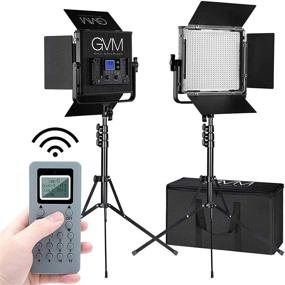 img 4 attached to 🎥 GVM 672S Светодиодный видеосвет: CRI97+ TLCI97+ 22000 люксов, диммируемая двухцветная панель 3200K-5600K с цифровым дисплеем - идеально подходит для уличных интервью, создания видео в студии и фотосъемки - комплект из 2 шт.