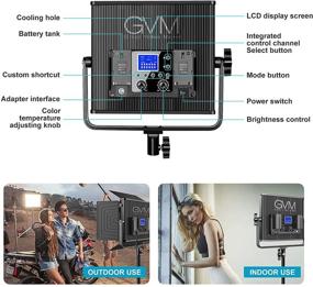 img 1 attached to 🎥 GVM 672S Светодиодный видеосвет: CRI97+ TLCI97+ 22000 люксов, диммируемая двухцветная панель 3200K-5600K с цифровым дисплеем - идеально подходит для уличных интервью, создания видео в студии и фотосъемки - комплект из 2 шт.