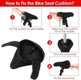 img 3 attached to 🚴 WOTOW Gel Bike Seat Cover - Non-Slip Soft Padded Bicycle Saddle Cushion for Men and Women - Compatible with Peloton, Spin, Mountain, and Road Bikes - Ideal for Indoor and Outdoor Cycling Exercise - Includes Dust and Rain Proof Cover