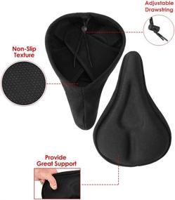 img 2 attached to 🚴 WOTOW Gel Bike Seat Cover - Non-Slip Soft Padded Bicycle Saddle Cushion for Men and Women - Compatible with Peloton, Spin, Mountain, and Road Bikes - Ideal for Indoor and Outdoor Cycling Exercise - Includes Dust and Rain Proof Cover