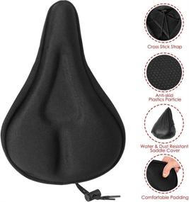 img 4 attached to 🚴 WOTOW Gel Bike Seat Cover - Non-Slip Soft Padded Bicycle Saddle Cushion for Men and Women - Compatible with Peloton, Spin, Mountain, and Road Bikes - Ideal for Indoor and Outdoor Cycling Exercise - Includes Dust and Rain Proof Cover