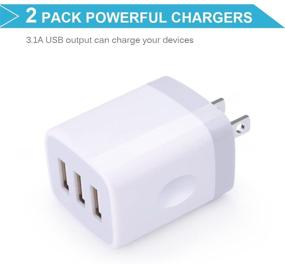 img 3 attached to Convenient USB Charger for iPhone & Samsung - 2Pack Multi Port Wall Charger with 3.1A Charging Power - Compatible with Latest iPhone and Samsung Galaxy Models