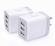 convenient usb charger for iphone & samsung - 2pack multi port wall charger with 3.1a charging power - compatible with latest iphone and samsung galaxy models logo