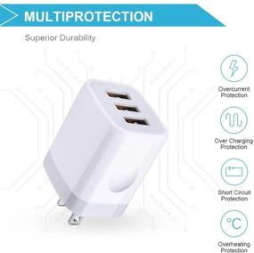 img 2 attached to Convenient USB Charger for iPhone & Samsung - 2Pack Multi Port Wall Charger with 3.1A Charging Power - Compatible with Latest iPhone and Samsung Galaxy Models