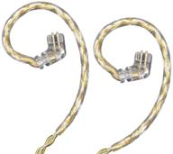 🎧 premium kz gold silver mixed braiding upgrade cable - 2 pin 0.75mm replacement earbuds audio cable compatible with c pin (kz-zsn/zsn pro/zs10 pro) logo