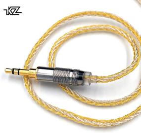 img 2 attached to 🎧 Premium KZ Gold Silver Mixed Braiding Upgrade Cable - 2 Pin 0.75mm Replacement Earbuds Audio Cable compatible with C Pin (KZ-ZSN/ZSN PRO/ZS10 PRO)