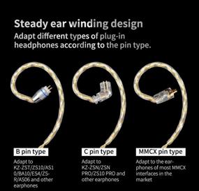 img 3 attached to 🎧 Premium KZ Gold Silver Mixed Braiding Upgrade Cable - 2 Pin 0.75mm Replacement Earbuds Audio Cable compatible with C Pin (KZ-ZSN/ZSN PRO/ZS10 PRO)