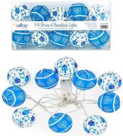 🕎 aviv judaica led string lights hanukkah decorations - 10 lantern string lights - battery powered - 2-aa batteries not included логотип