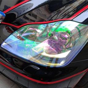 img 3 attached to 🚗 Aumo-mate 12x48 Inches Transparent Shiny Chameleon Auto Car Headlight Headlamp Taillights Translucent Film: Transform Colors with Translucent Vinyl Wrap Sticker