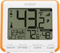 🌡️ la crosse technology 308-179or: wireless temperature humidity station with trends & alerts in orange/white logo