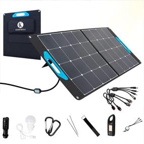 img 4 attached to 🔆 KRISTEOU Portable Foldable 100W Solar Panel: Complete Kit for Charging iPhone, Android, Tablet, Laptop - Waterproof Power Generator for Camping, RV Trips, Boat & Emergencies