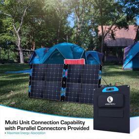 img 1 attached to 🔆 KRISTEOU Portable Foldable 100W Solar Panel: Complete Kit for Charging iPhone, Android, Tablet, Laptop - Waterproof Power Generator for Camping, RV Trips, Boat & Emergencies