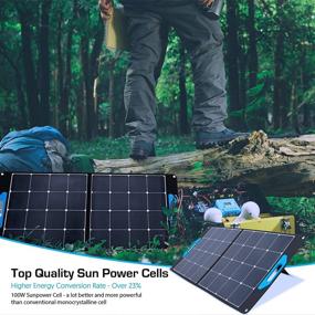 img 3 attached to 🔆 KRISTEOU Portable Foldable 100W Solar Panel: Complete Kit for Charging iPhone, Android, Tablet, Laptop - Waterproof Power Generator for Camping, RV Trips, Boat & Emergencies