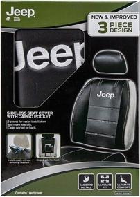 img 2 attached to 🚗 Plasticolor 008631R01 Deluxe Seat Cover for Jeep: High Contrast Stitching, Embroidered Logo, Premium 3 Piece Sideless Design with Cargo Pocket