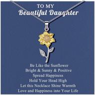 🌻 sincere daughter necklace gifts from mom: sunflower pendant necklace jewelry for birthday, christmas, teens, girls, women logo