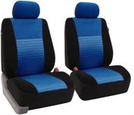 deluxe 3d air mesh front seat cover in blue by fh group, set of 2 - airbag compatible logo