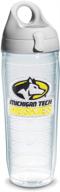 🧡 tervis michigan tech university emblem clear inner 24oz water bottle with grey wb lid - premium quality hydration solution logo