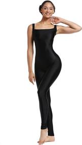 img 1 attached to 👗 OVIGILY Women's Sleeveless Spandex Dance Unitard Bodysuit with Ladder Back - Enhanced SEO