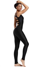 img 4 attached to 👗 OVIGILY Women's Sleeveless Spandex Dance Unitard Bodysuit with Ladder Back - Enhanced SEO