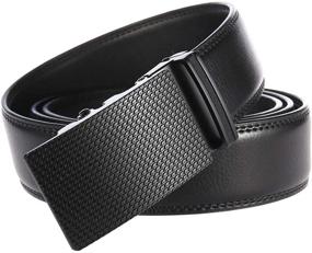 img 3 attached to 🔥 Effortlessly Stylish: Volanic Leather Ratchet Automatic Buckle Men's Belt Collection