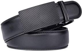 img 2 attached to 🔥 Effortlessly Stylish: Volanic Leather Ratchet Automatic Buckle Men's Belt Collection