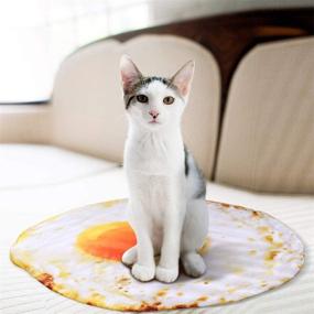 img 3 attached to 🐱 UEETEK Pet Blanket for Dogs and Cats - Animal Shaped Quilt Bed Sleep Mat, Cute Fried Egg Design for Puppies and Kittens