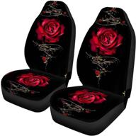 🌹 vibrant 3d red rose flower car seat covers | front seats only | universal fit for auto interior accessories by uniceu logo