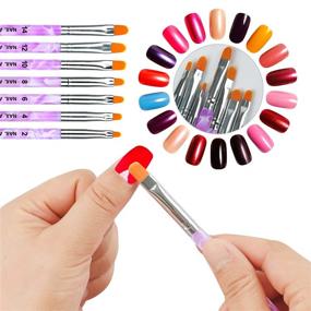 img 2 attached to 💅 Waldd 17-Piece Nail Art Brushes Set - Gel Nail Brush Designs - Nail Art Tips Builder Brush - Nail Painting Drawing Kit - 3D Nail Brush - Brush Pen - Fan Brush and Liner for Professional Salons and DIY at Home