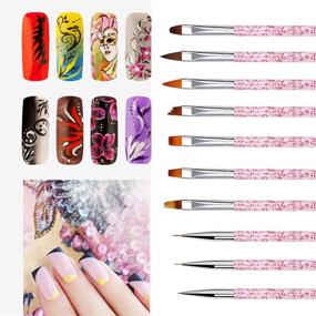 img 1 attached to 💅 Waldd 17-Piece Nail Art Brushes Set - Gel Nail Brush Designs - Nail Art Tips Builder Brush - Nail Painting Drawing Kit - 3D Nail Brush - Brush Pen - Fan Brush and Liner for Professional Salons and DIY at Home