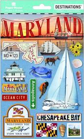 img 1 attached to Colorful Maryland Themed Paper House Productions 2D Stickers - 3-Pack for Travel Scrapbooking and Crafts