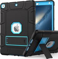 rantice ipad case - hybrid shockproof rugged cover for ipad 10.2'' - drop protection with kickstand - black+blue - 9th, 8th, & 7th gen compatible logo