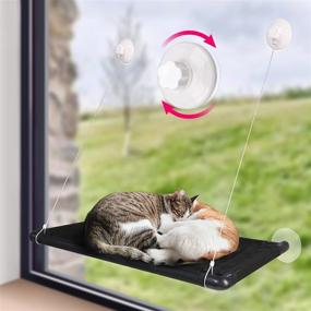 img 4 attached to 🐱 Fophop Large Cat Window Perch - Premium Cat Hammock Window Seat Shelf for Two Large Cats, Sturdy 26-Inch Cat Resting Seat with Heavy Duty Screw Suction Cups - Holds up to 60lbs