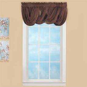 img 3 attached to 🪟 Scoop Two-Piece Rod Pocket Solid-Colored Sheer Valances for Windows in Chocolate - Enhance Privacy and Decorative Accent for Every Room at Home | Collections Etc