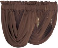 🪟 scoop two-piece rod pocket solid-colored sheer valances for windows in chocolate - enhance privacy and decorative accent for every room at home | collections etc logo